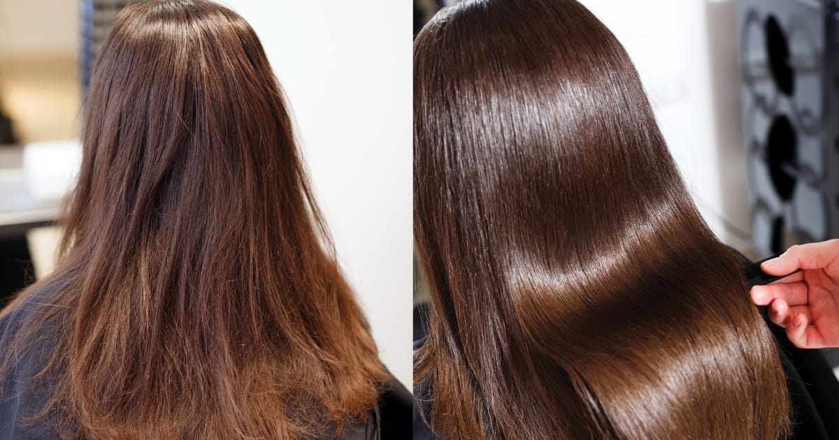 hair damage before and after mask